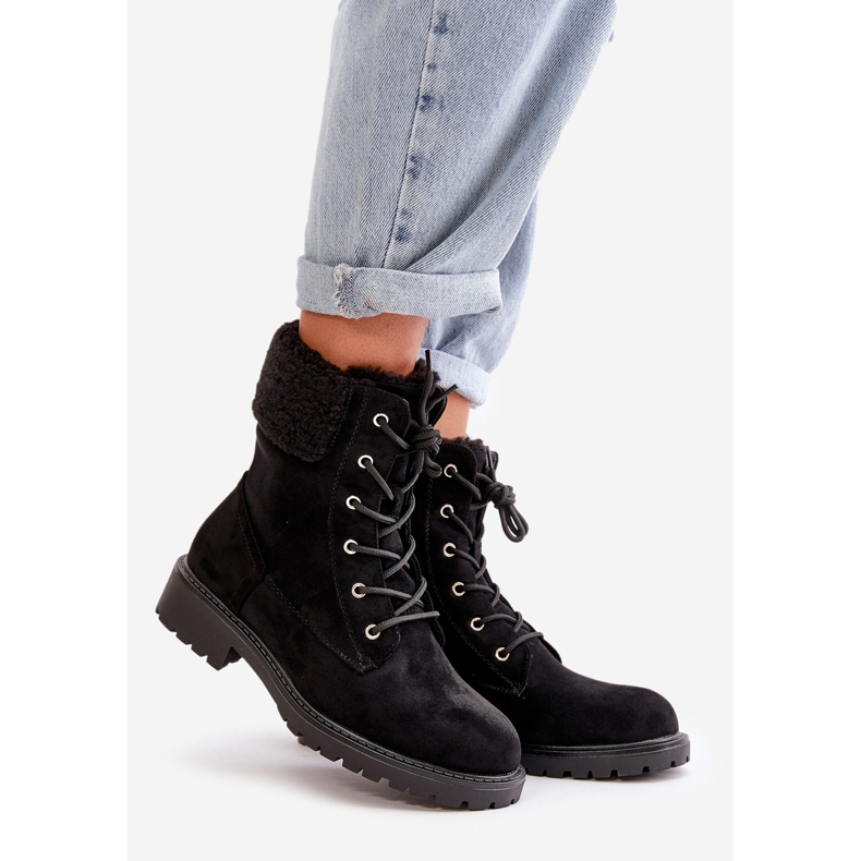 Botas de trabalho isoladas femininas com zíper pretas Mivael preto 1