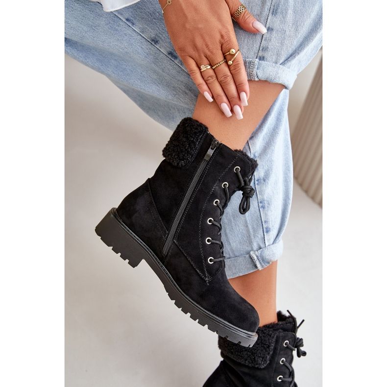 Botas de trabalho isoladas femininas com zíper pretas Mivael preto 2