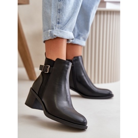 Botas femininas isoladas de salto alto com fivela pretas Nevillira preto 2