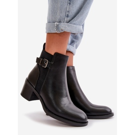 Botas femininas isoladas de salto alto com fivela pretas Nevillira preto 1