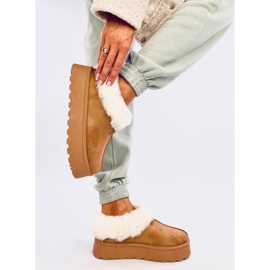 Botas curtas de neve Yogi Camel com pele marrom 2