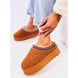 Botas curtas de neve com Lamb Camel marrom 2