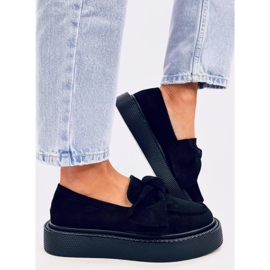 Mocassins de camurça pretos Tempelton com laço 2