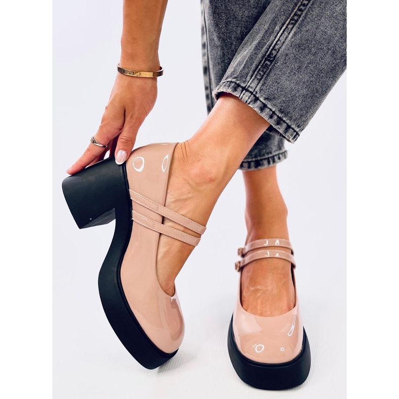 Sapatos de salto largo Lorai Khaki bege 1