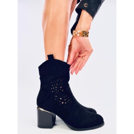 Antares Botas de cowboy pretas em camurça vazada preto 2 Antares Botas de cowboy pretas em camurça vazada preto 2