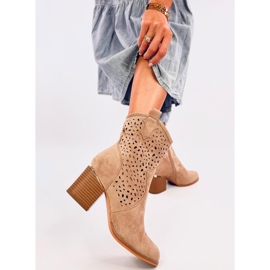 Botas de cowboy de camurça com orifícios Antares Khaki bege 1 Botas de cowboy de camurça com orifícios Antares Khaki bege 1