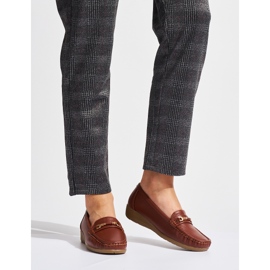 Mocassins femininos marrons com decoração marrom 2