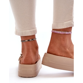 Chinelos femininos de espuma na plataforma com fivela Big Star NN274A666 Bege 1