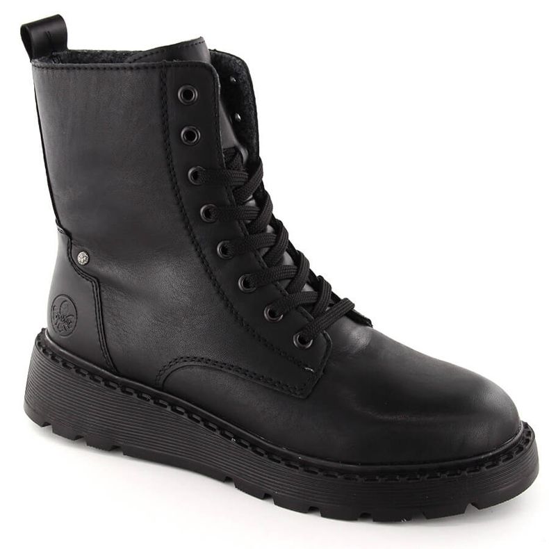 Botas femininas de couro isoladas Rieker pretas 70401-00 preto 1