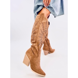 Botas de cowboy com aberturas Taylor Camel castanho 1 Botas de cowboy com aberturas Taylor Camel castanho 1
