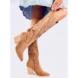 Botas de cowboy com aberturas Taylor Camel castanho 2 Botas de cowboy com aberturas Taylor Camel castanho 2