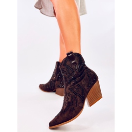 Botas de cowboy Lorenzo Brown com pedras marrom 2