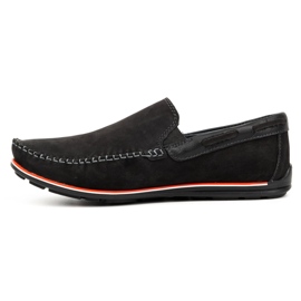 KOMODO Mocassins masculinos em couro 920K, nobuck preto 1