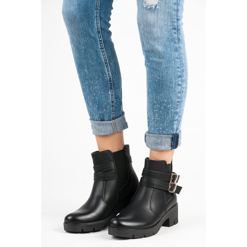 Abloom Botas Chelsea com fivelas preto 2 Abloom Botas Chelsea com fivelas preto 2