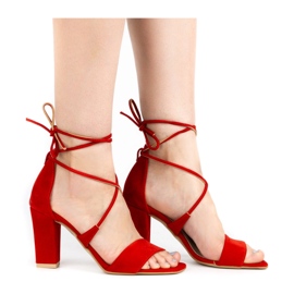 Ivbut Sandálias femininas de salto alto polonesas 951IV vermelhas vermelho 1