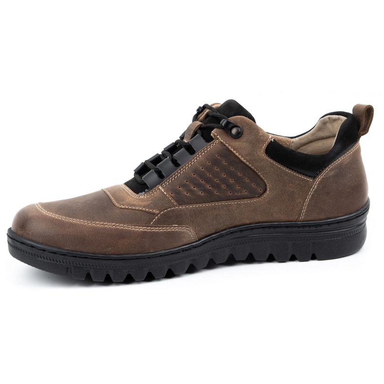 WASAK Sapatos casuais masculinos de couro 0228W castanhos marrom 1