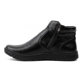 KOMODO Botas Chelsea largas de inverno masculinas, botas de couro, 925K, pretas preto 1