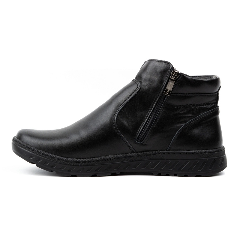 KOMODO Botas Chelsea largas de inverno masculinas, botas de couro, 925K, pretas preto 1