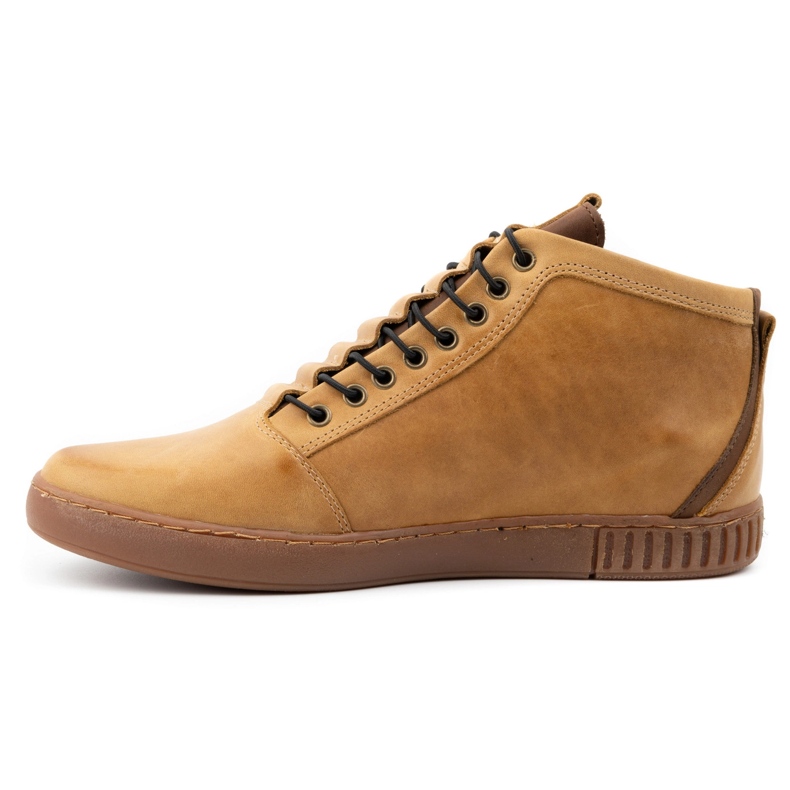 Polbut Botins masculinos de couro com isolamento 2122 castanho 1 Polbut Botins masculinos de couro com isolamento 2122 castanho 1