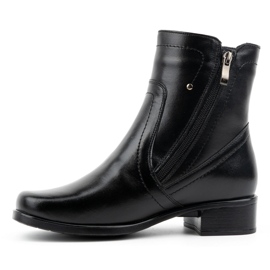 Olivier Botas femininas com isolamento de couro e dois zíperes 310BB, pretas preto 1