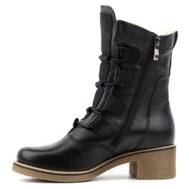 Olivier Botas femininas elegantes de couro com isolamento de lã 317BB, pretas preto 1