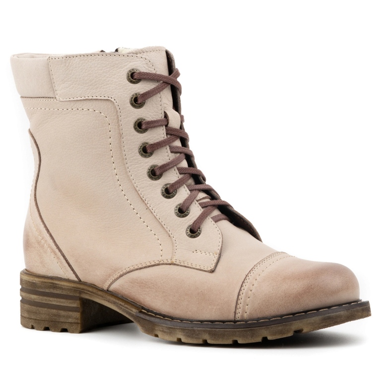 Olivier Botas femininas de couro, botas de inverno com isolamento, 226BB, bege 1 Olivier Botas femininas de couro, botas de inverno com isolamento, 226BB, bege 1