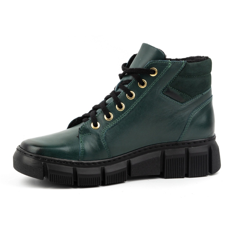 Olivier Botas femininas de inverno em couro com isolamento 1180 verdes 1