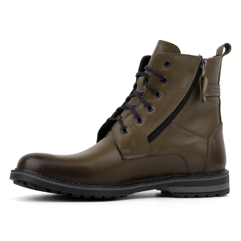Kampol Botas masculinas de couro de inverno 155KAM verdes 1