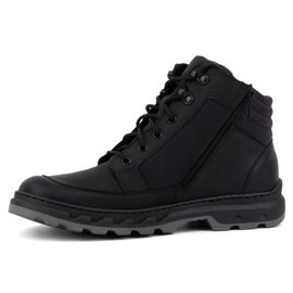 Botas masculinas de couro de inverno com cordões WASAK 0220 pretas preto 1