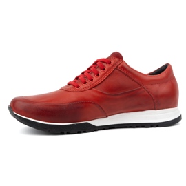 Olivier Sapatos casuais esportivos de couro masculino 902KNT vermelho 1