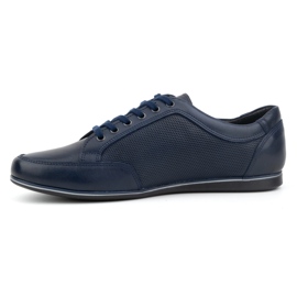 Olivier Sapatos casuais masculinos de couro 410KNT, azul marinho 1