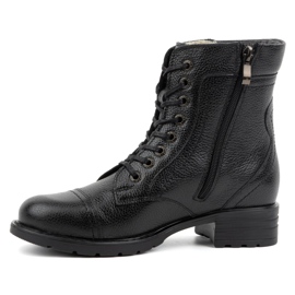 Olivier Botas femininas de couro, botas de inverno com isolamento, 226BB, pretas preto 1