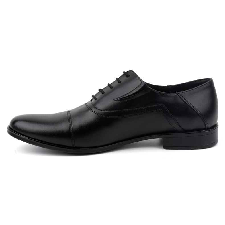 Olivier Sapatos formais masculinos de couro, elegantes com cadarços 290LU, pretos 1