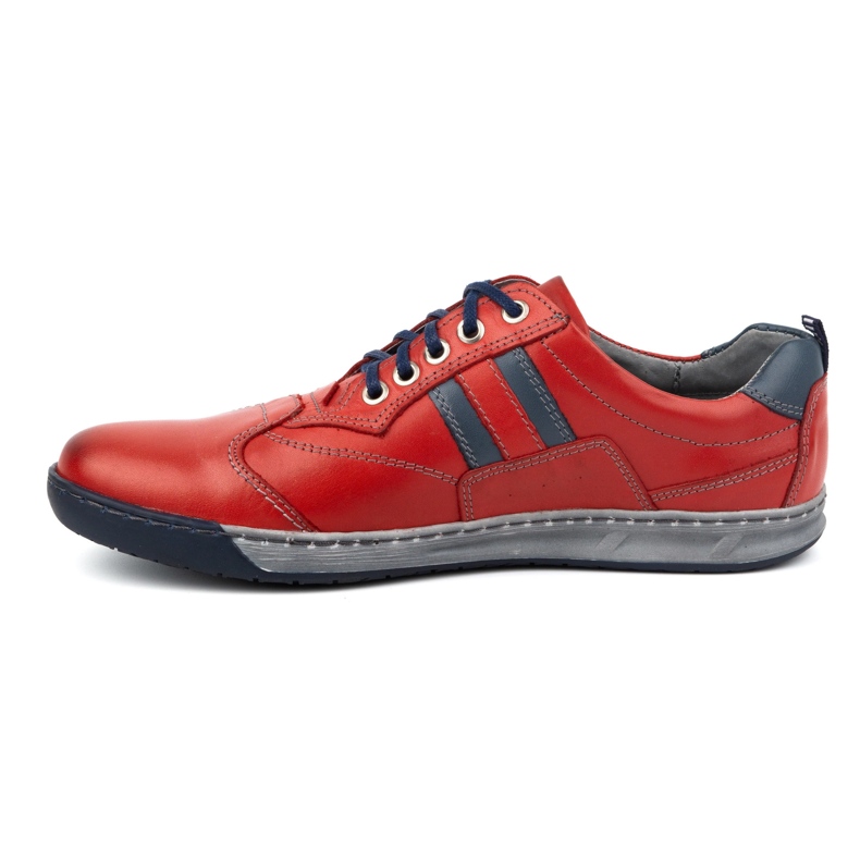 Sapatos de couro masculino vermelho intenso 28KAM KAMPOL 1