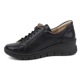 Olivier Sapatos femininos de couro com sola grossa 1236, pretos 1