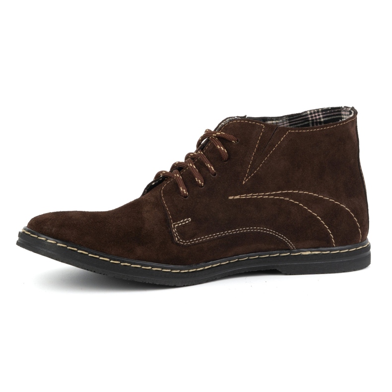Olivier Botas masculinas Chelsea com cadarço 307lu marrom 1