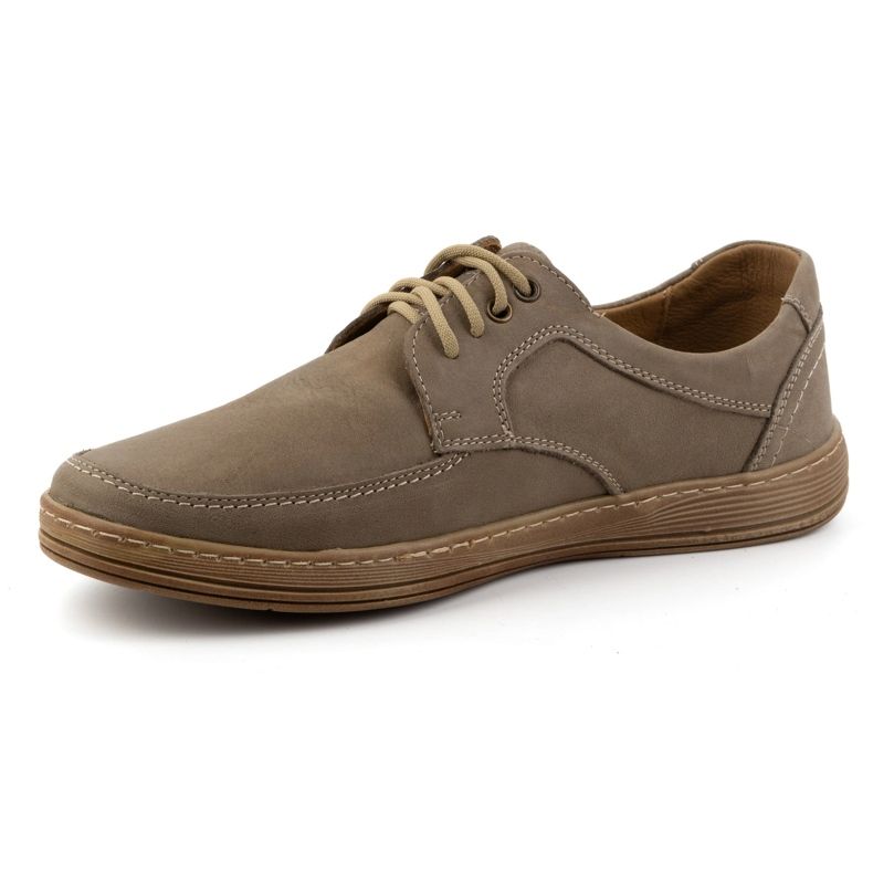 Olivier Sapatos masculinos de couro com atacadores 7150DT castanhos 1