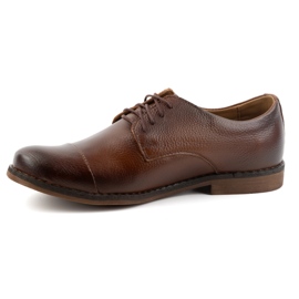 Olivier Sapatos masculinos de couro curtos com cadarço 7155DT castanho 1 Olivier Sapatos masculinos de couro curtos com cadarço 7155DT castanho 1
