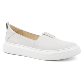 WASAK Sapatos femininos de couro, sapatos slip-on 0711W, branco 1