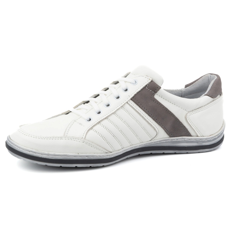 KOMODO Sapatos masculinos em couro branco 236K 1