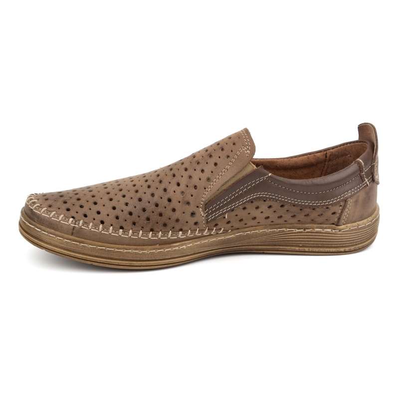 Olivier Mocassins slip-on masculinos com aberturas para o verão 590MP, marrom castanho 1