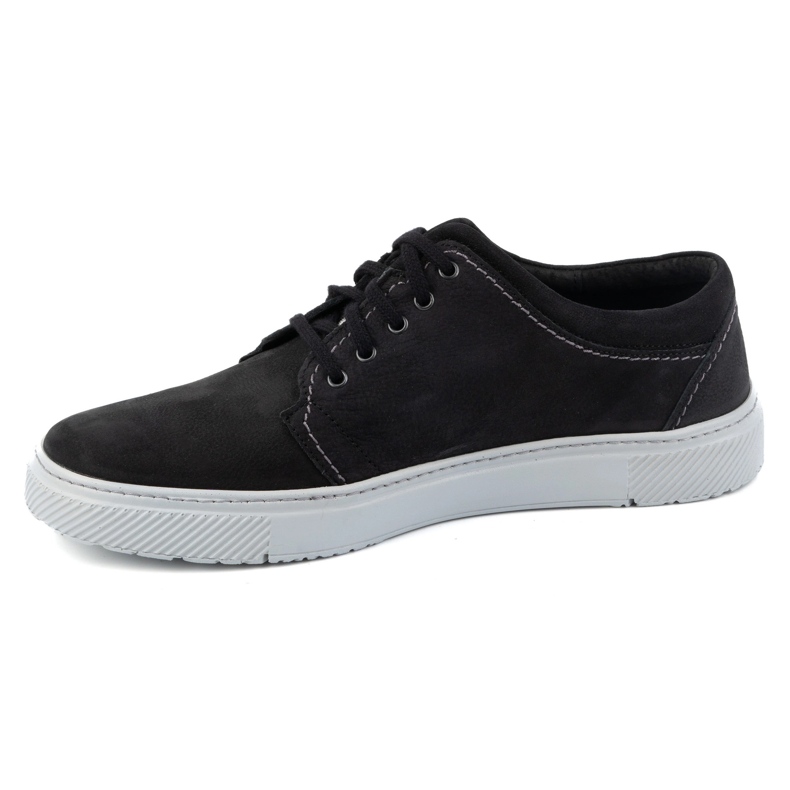 Joker Sapatos casuais masculinos de couro 894J, preto e cinza 1