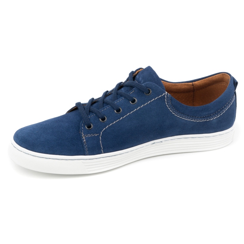 Olivier Sapatos casuais masculinos de couro 946MA, veludo azul 1