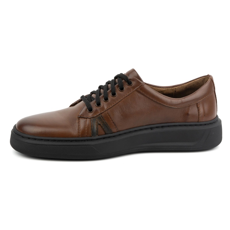 KOMODO Sapatos casuais masculinos de couro 910/2 castanhos 1
