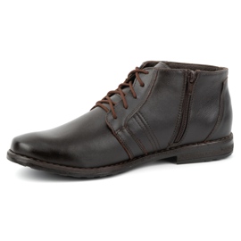 Olivier Botins masculinos de couro, amarração baixa, 902KZ, marrom 1