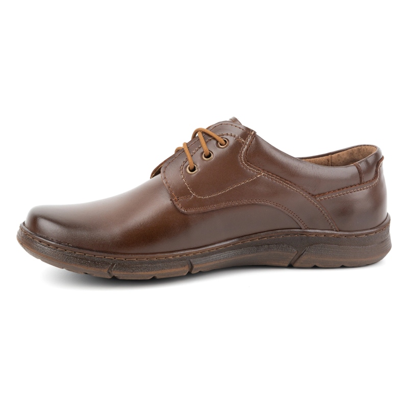 Olivier Sapatos masculinos de couro com cadarço 240LU, marrom 1