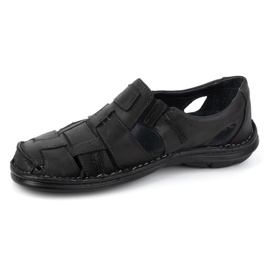 Olivier Sapatos masculinos de couro de verão 902MP verão preto 1