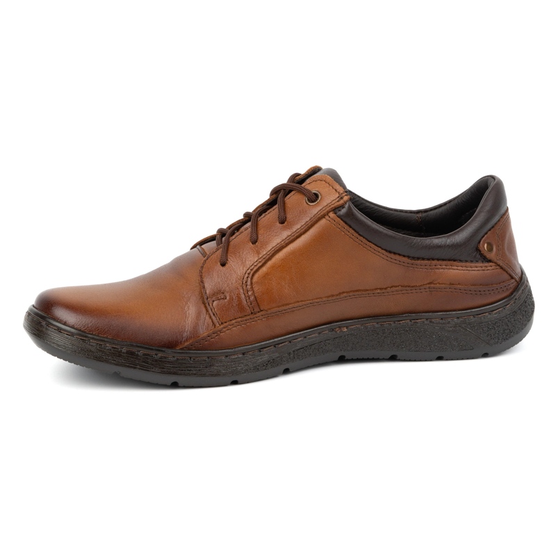 Olivier Sapatos masculinos de couro com atacadores 077KZ castanho marrom 1
