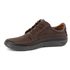 Olivier Sapatos masculinos de couro com atacadores 077KZ marrom escuro 1