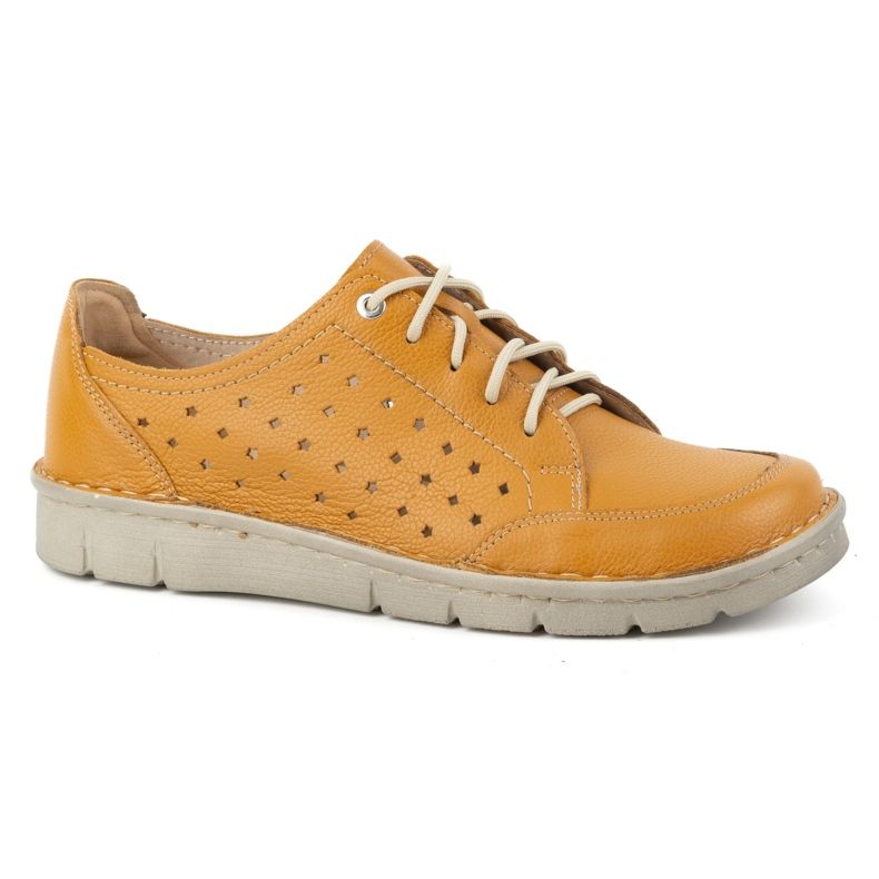 Kampol Sapatos femininos de couro 403/83 laranja 1